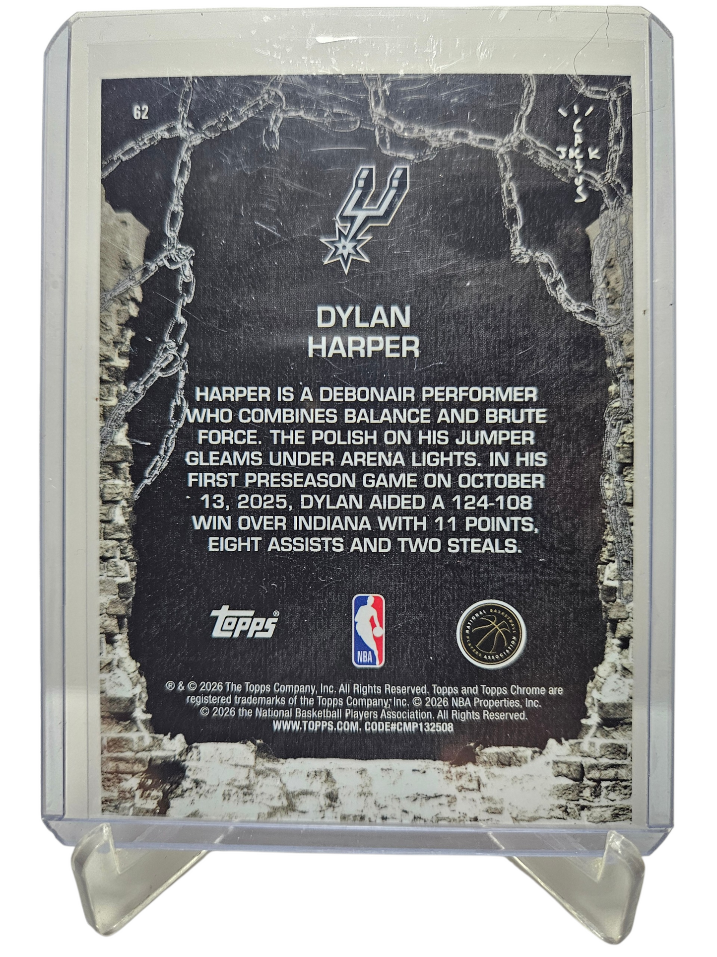 2025-26 Topps Cactus Jacks #62 Dylan Harper Rookie Card